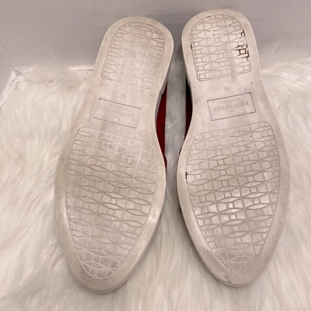 Kate Spade Courtney Grommet Slip On Burgundy Size 5 1/2 - Picture 10 of 11